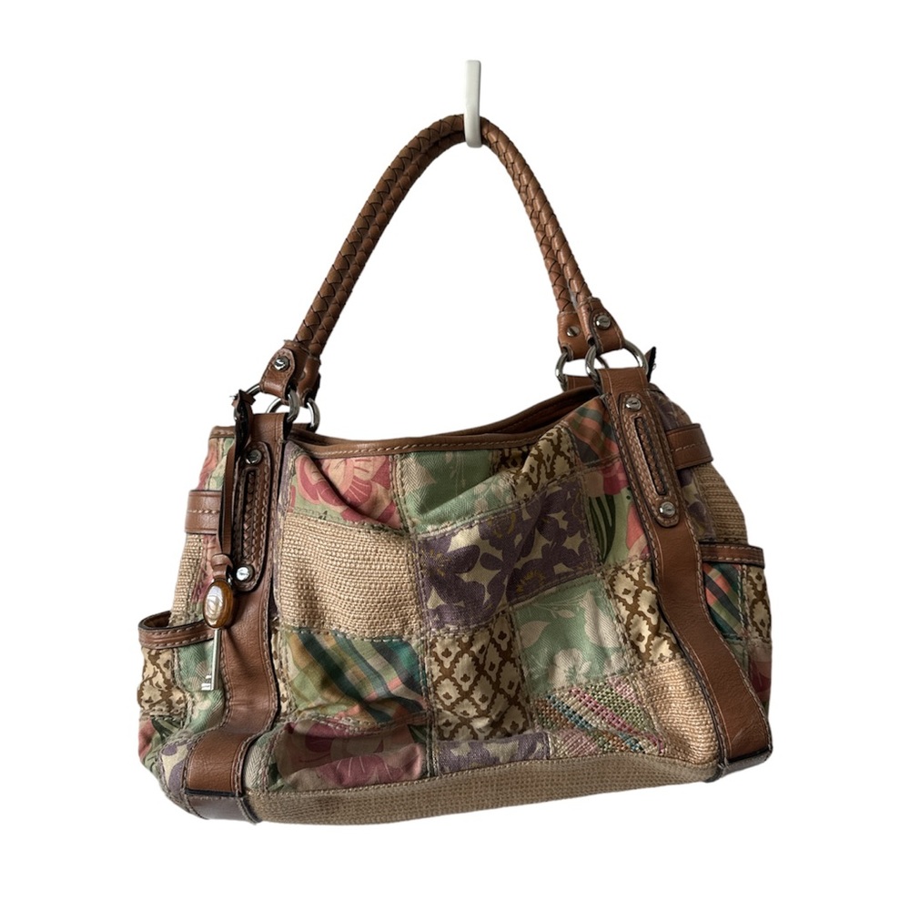 VINTAGE Fossil Shoulder bag purse leather camel beige earth tones